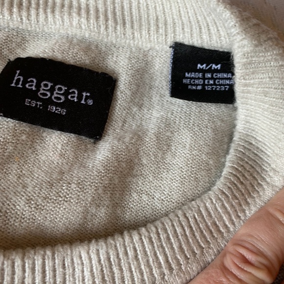 Haggar cream sweater Medium - Picture 3 of 4